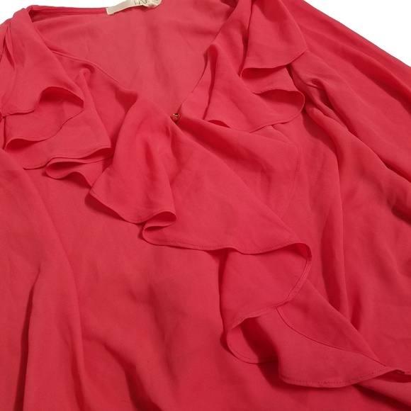 Pink Ruffle Chiffon Blouse - Picture 3 of 5